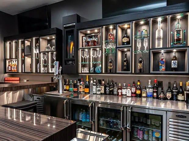 tủ rượu kết hợp quầy bar 2 tủ rượu kết hợp quầy bar