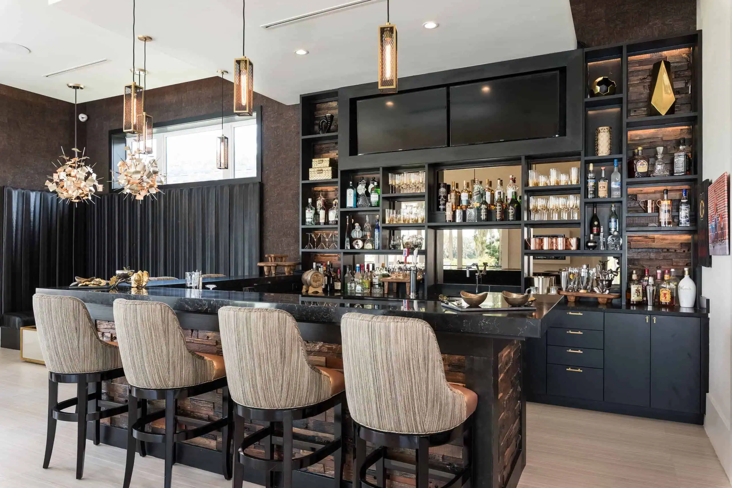 tủ rượu kết hợp quầy bar 2