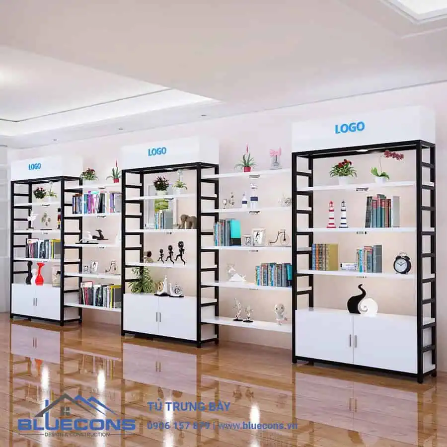 Tủ trưng bày mỹ phẩm | Sản xuất thi công giá tốt tại xưởng