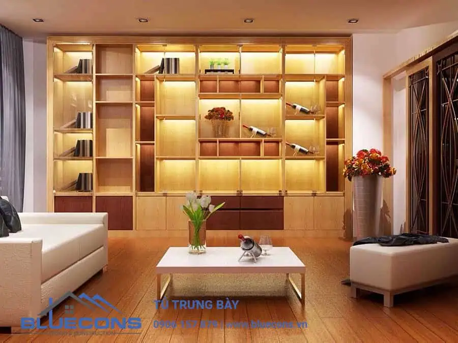 Mách bạn cách chọn tủ trưng bày phòng khách đẹp đẳng cấp