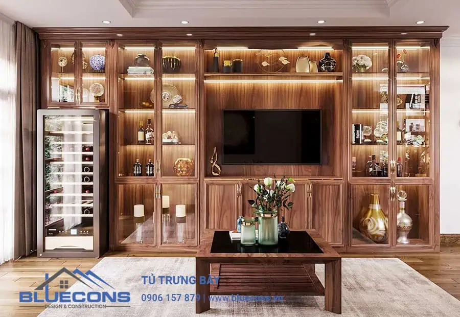 Mách bạn cách chọn tủ trưng bày phòng khách đẹp đẳng cấp
