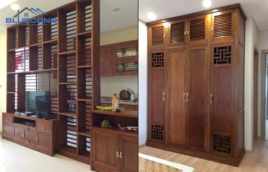 +30 mẫu Tủ Tường Phòng Khách Đẹp - Giá Rẻ Chất Lượng Cao 21 Tủ tường phòng khách gỗ tự nhiên độ bền cao