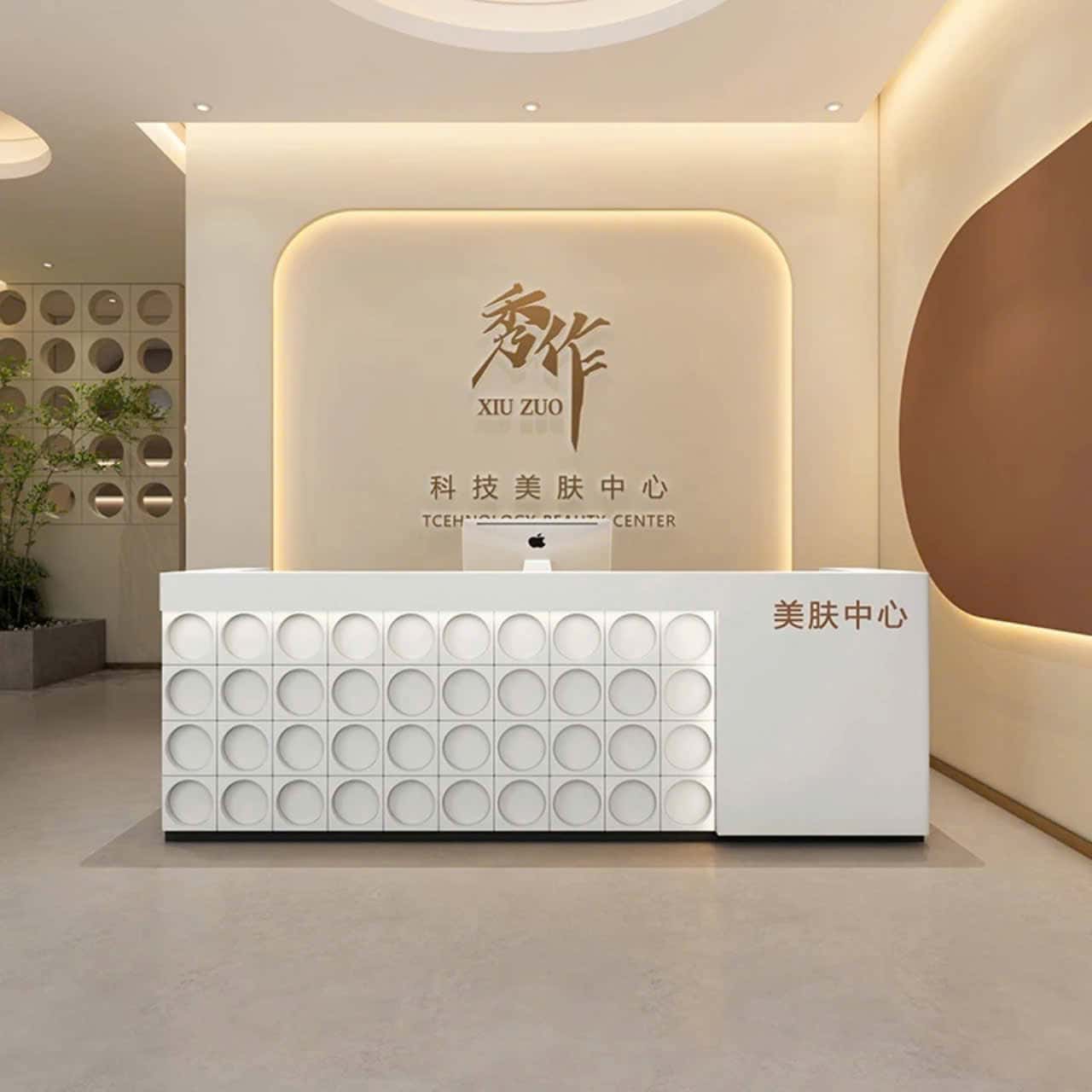 Quầy lễ tân với nhiều ngăn
