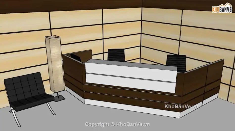 Quầy lễ tân phong cách công nghiệp