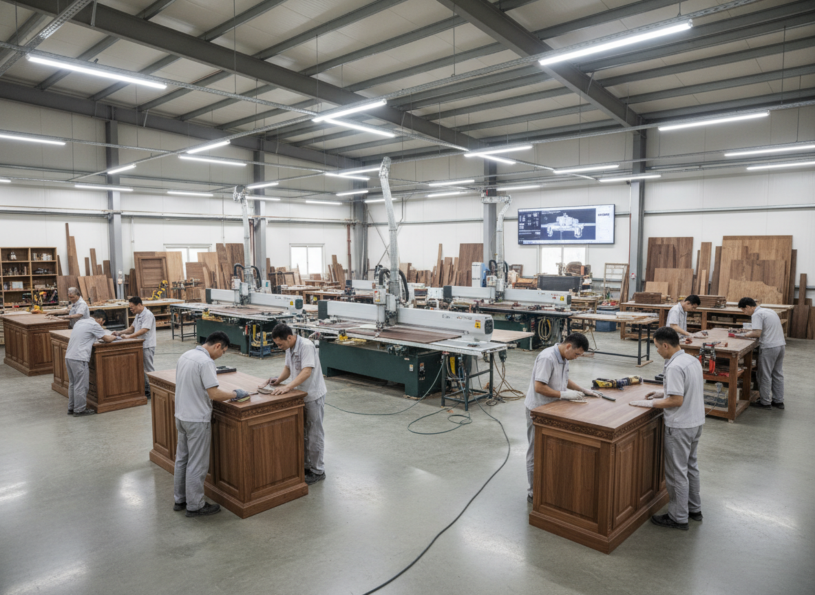 Xuong Thi Cong Noi That Biet Thu Truc Tiep 01